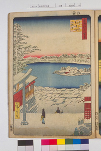 東洋文庫 所蔵 岩崎文庫 名所江戸百景 湯しま天神坂上眺望