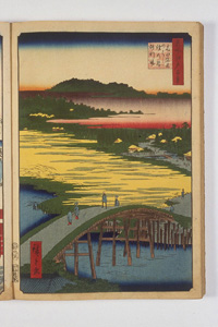 東洋文庫 所蔵 岩崎文庫 名所江戸百景 高田姿見のはし俤の橋砂利場